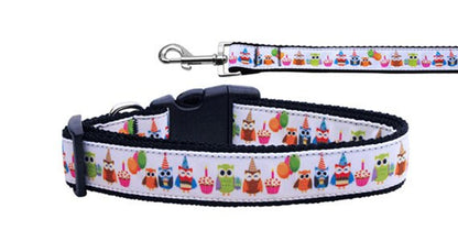 Collar o correa de nailon para perros y gatos, "Party Owls"