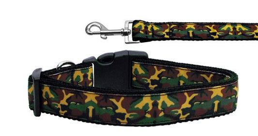 Collar o correa de nailon para perros y gatos, "camuflaje verde"