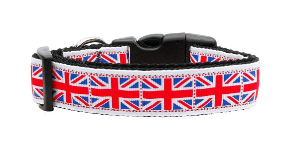 Collar o correa de nailon para perros y gatos, "Tiled Union Jack"