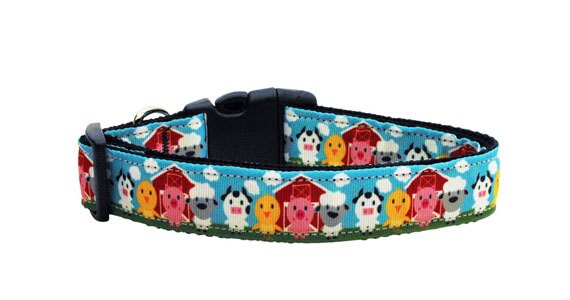 Collar o correa de nailon para perros y gatos, "Barnyard Buddies"