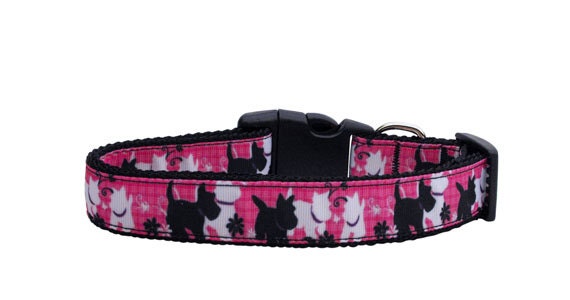 Collar o correa de nailon para perros y gatos, "Plaid Pups"