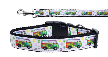 Collar o correa de nailon para perros y gatos, "Peace Bus"