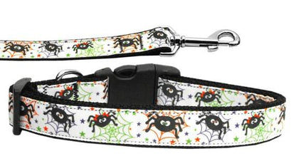 Collar o correa de nailon para perros y gatos de Halloween "Itsy Bitsy Spiders"