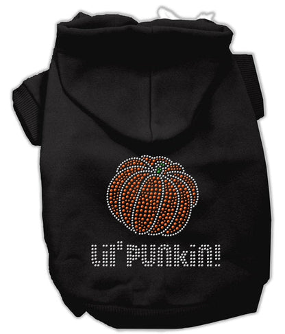 Sudadera con capucha para perros y gatos de Halloween con diamantes de imitación, "Lil Punkin"