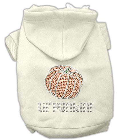 Sudadera con capucha para perros y gatos de Halloween con diamantes de imitación, "Lil Punkin"