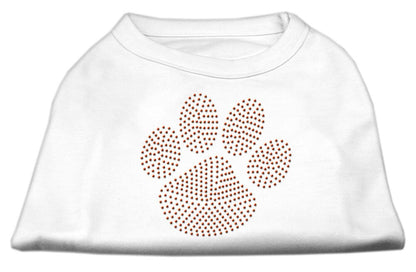 Pet Dog & Cat Shirt Rhinestone, "Orange Paw"