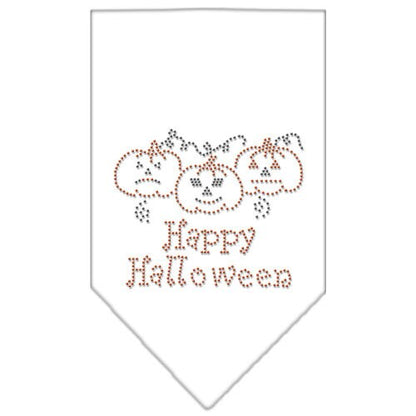 Bandana de Halloween para mascotas y perros con diamantes de imitación, "Feliz Halloween"