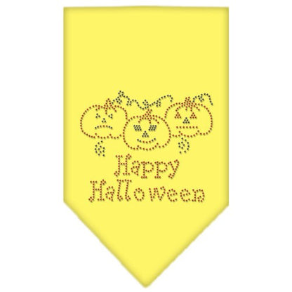 Bandana de Halloween para mascotas y perros con diamantes de imitación, "Feliz Halloween"