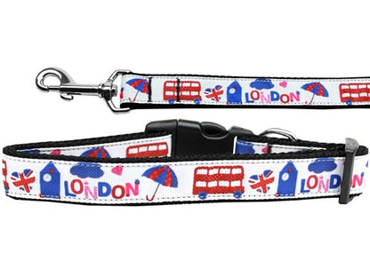 Collar o correa de nailon para perros y gatos, "London Town"