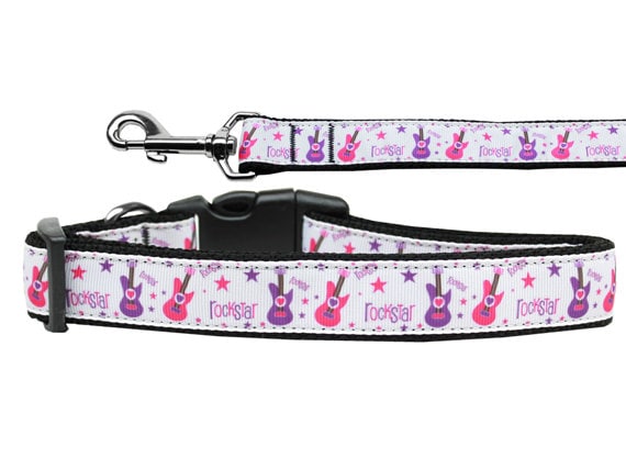 Collar o correa de nailon para perros y gatos, "Rockstar"