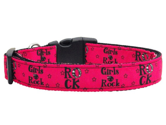 Collar o correa de nailon para perros y gatos, "Girls Rock"