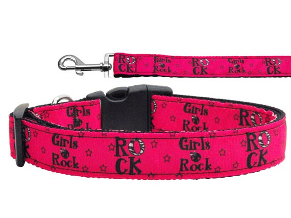 Collar o correa de nailon para perros y gatos, "Girls Rock"