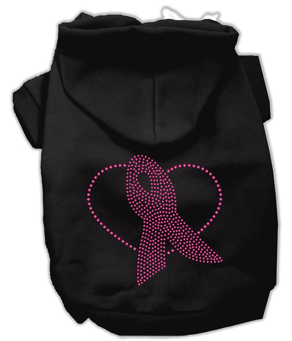 Pet, Dog & Cat Hoodie Rhinestone, "Pink Ribbon"