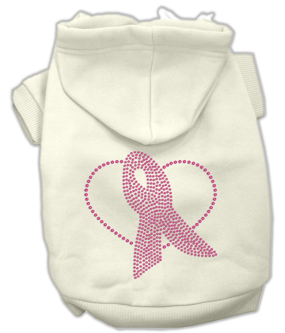 Pet, Dog & Cat Hoodie Rhinestone, "Pink Ribbon"