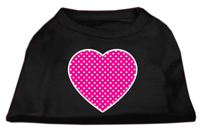 Pet Dog & Cat Shirt Screen Printed, "Pink Swiss Dot Heart"