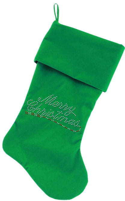 Christmas Stocking Rhinestone, "Merry Christmas"