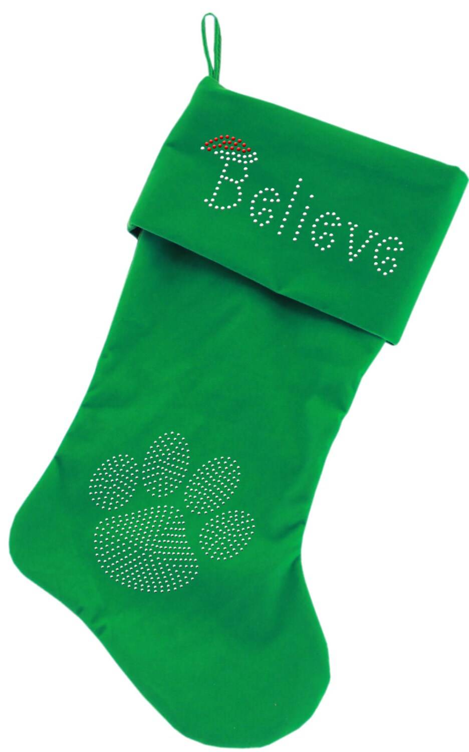 Christmas Stocking Rhinestone, "Believe"