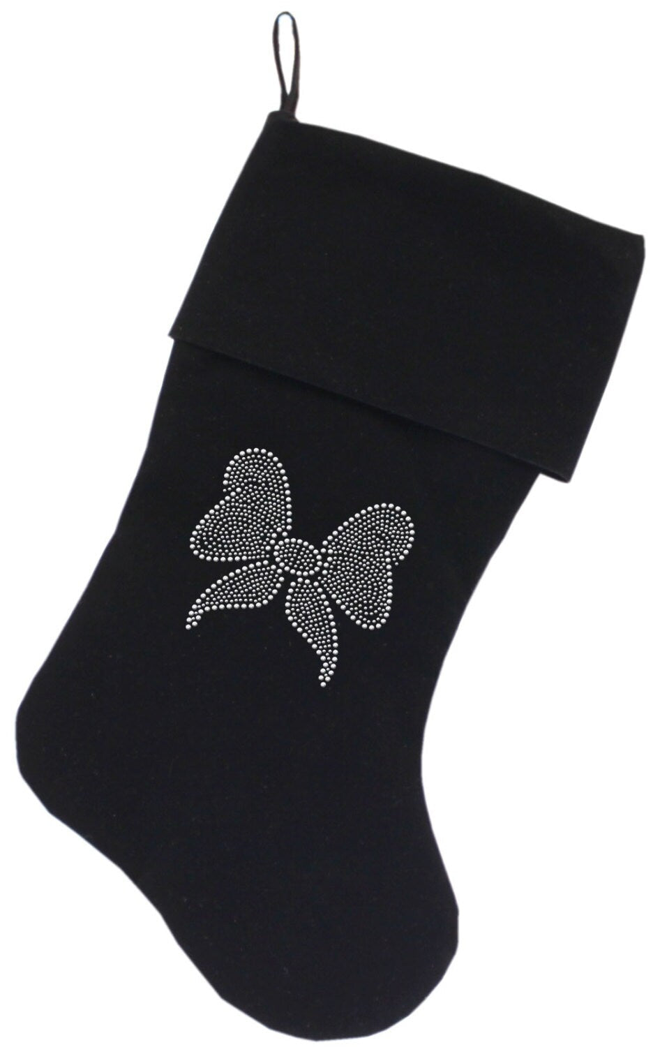 Christmas Stocking Rhinestone, "Clear Bow"