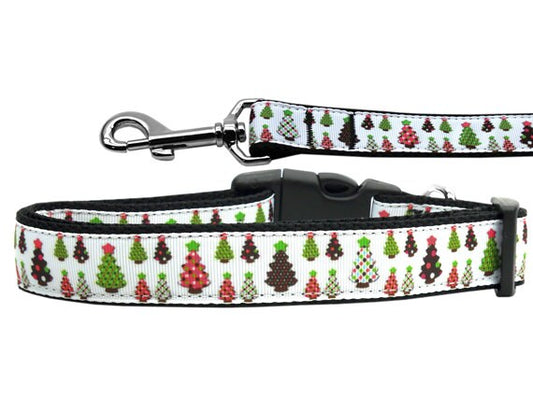 Collar o correa de nailon para perros y gatos de Navidad, "Árboles de Navidad de diseño"