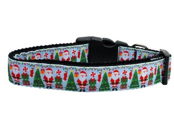 Collar o correa de nailon para perros y gatos de Navidad, "Aqua Santa"