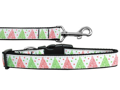 Collar o correa de nailon para perros y gatos con motivos navideños, "Fancy Schmancy Christmas Trees"