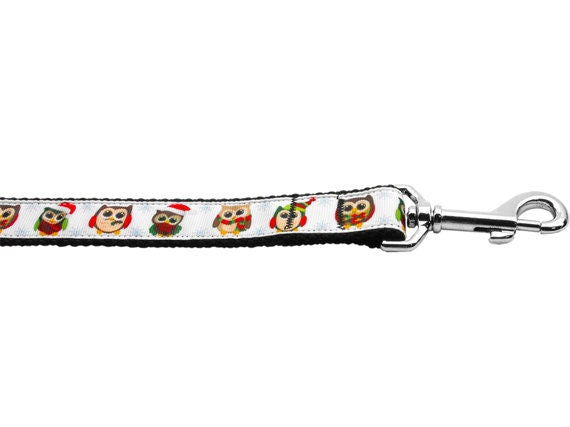 Christmas Pet Dog & Cat Nylon Collar or Leash, "Snowy Owls"