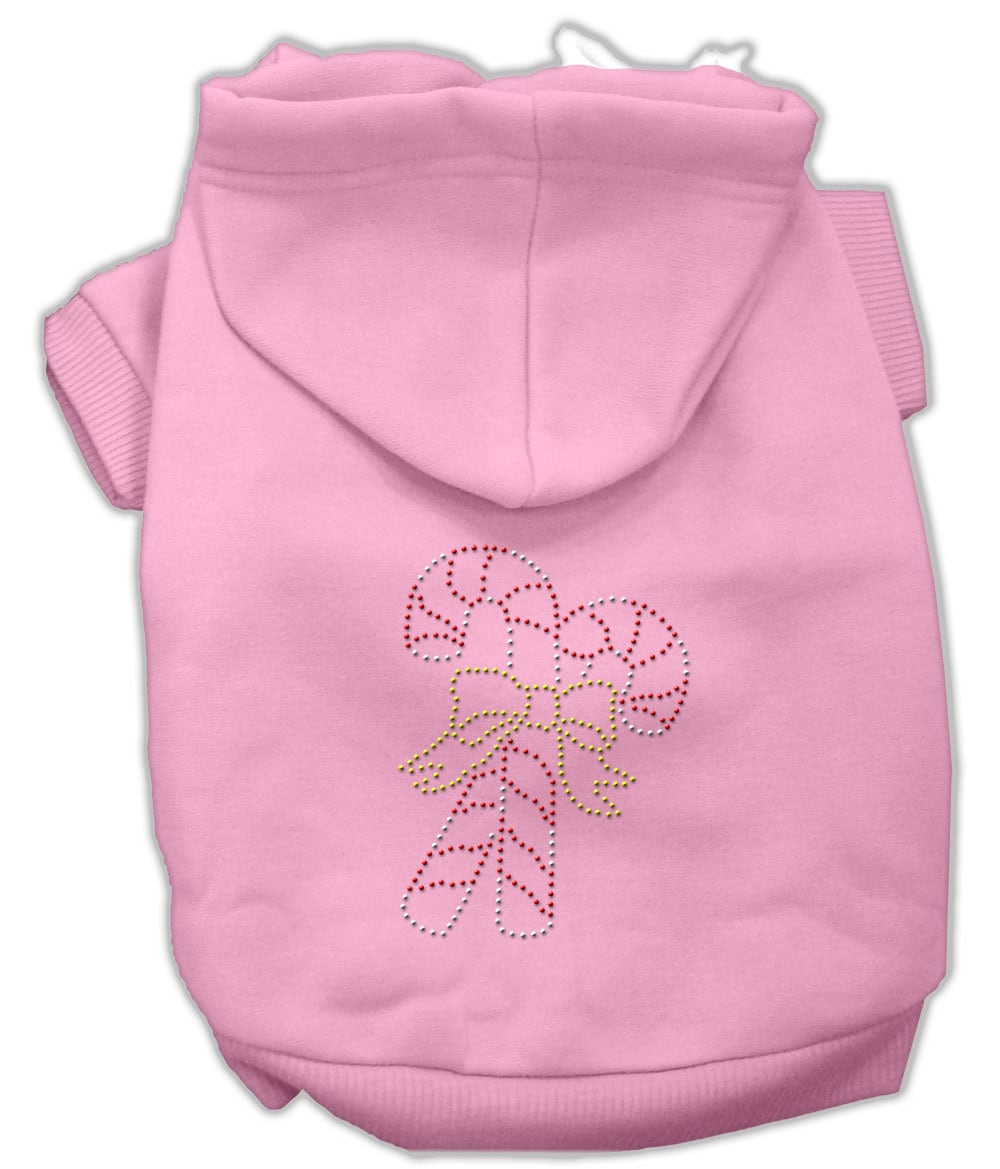 Christmas Pet, Dog & Cat Hoodie Rhinestone, "Candy Canes"