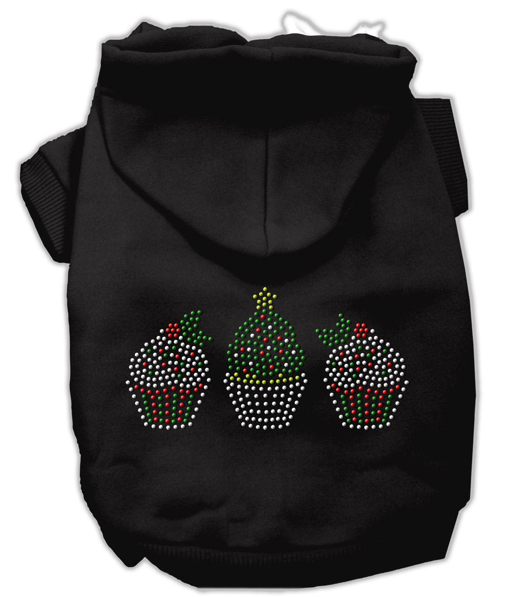 Christmas Pet, Dog & Cat Hoodie Rhinestone, "Christmas Cupcake Trio"