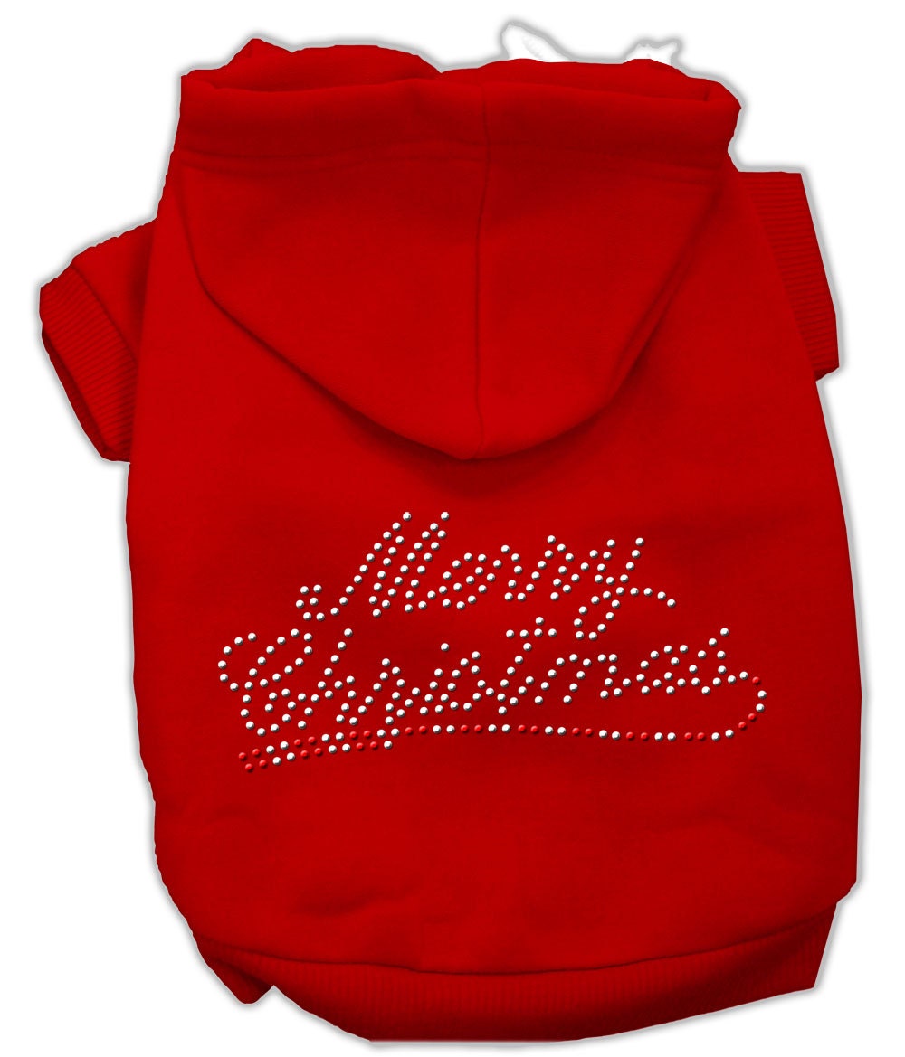 Christmas Pet, Dog & Cat Hoodie Rhinestone, "Merry Christmas"