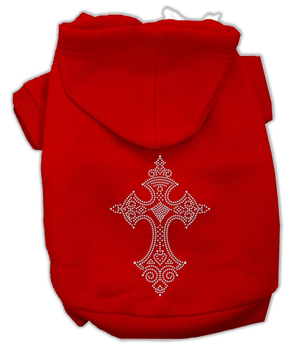 Sudadera con capucha para mascotas, perros y gatos con diamantes de imitación y "Cruz"