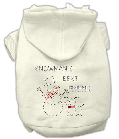 Christmas Pet, Dog & Cat Hoodie Rhinestone, "Snowman's Best Friend"