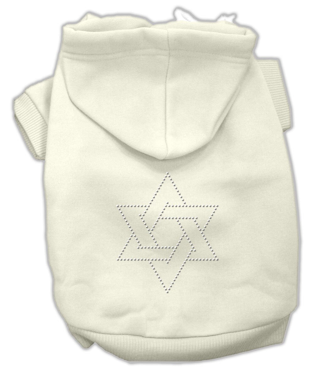 Sudadera con capucha para mascotas, perros y gatos de Hanukkah con diamantes de imitación y la "Estrella de David"