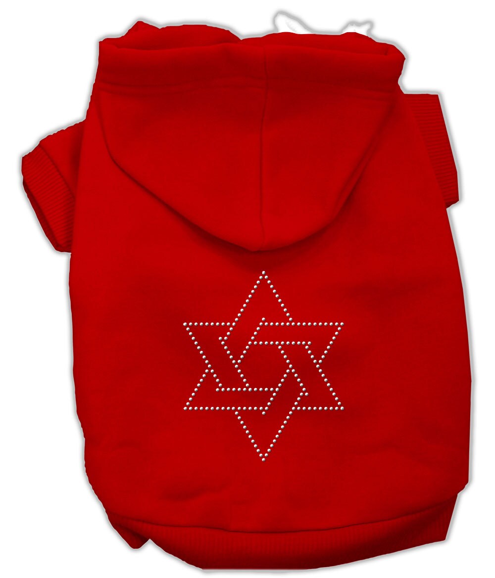 Sudadera con capucha para mascotas, perros y gatos de Hanukkah con diamantes de imitación y la "Estrella de David"