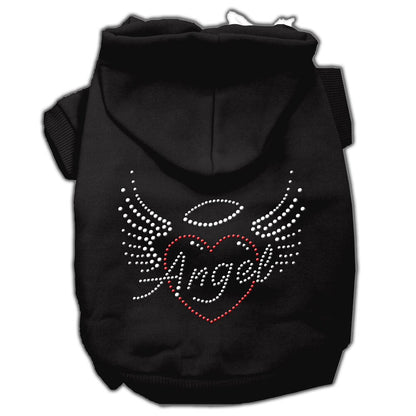 Sudadera con capucha para mascotas, perros y gatos con diamantes de imitación, "Corazón de ángel"