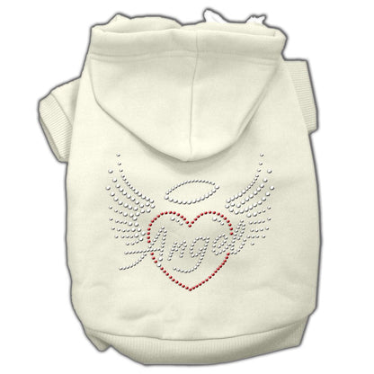 Sudadera con capucha para mascotas, perros y gatos con diamantes de imitación, "Corazón de ángel"