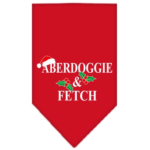 Christmas Pet and Dog Bandana Screen Printed, "Aberdoggie Christmas"