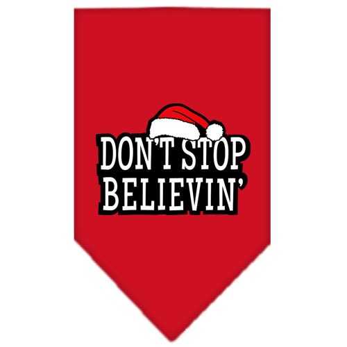 Christmas Pet and Dog Bandana Screen Printed, "Don't Stop Believin'"