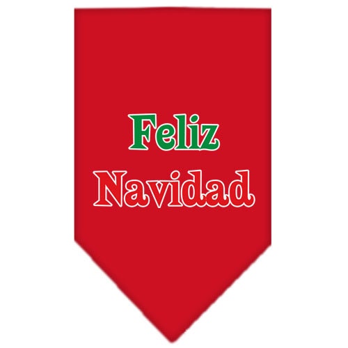 Bandana navideña para mascotas y perros serigrafiada, "Feliz Navidad"