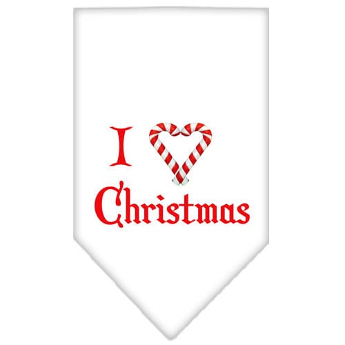 Bandana navideña para mascotas y perros serigrafiada con la frase "I Heart Christmas"