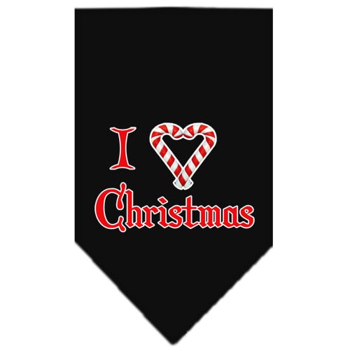 Bandana navideña para mascotas y perros serigrafiada con la frase "I Heart Christmas"