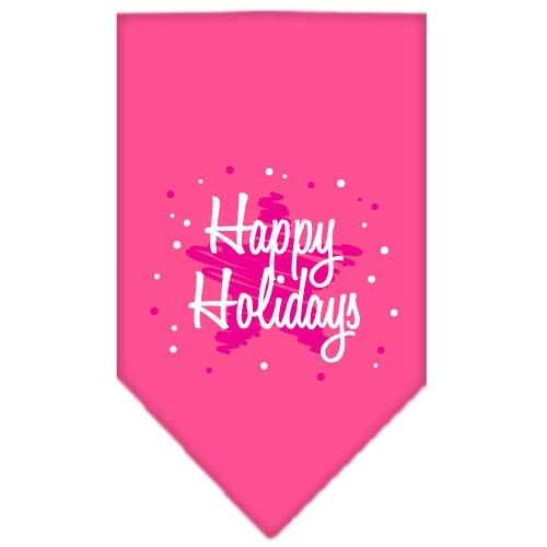 Christmas Pet and Dog Bandana Screen Printed, "Scribble Happy Holidays"