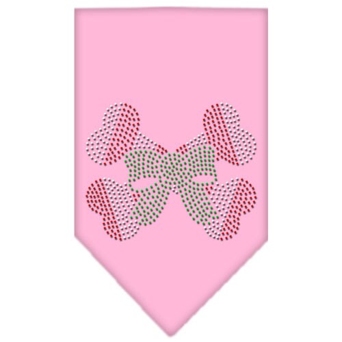 Christmas Pet and Dog Bandana Rhinestone, "Candy Cane Crossbones"