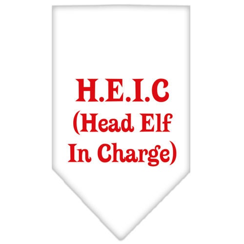 Christmas Pet and Dog Bandana Screen Printed, "Head Elf In Charge"