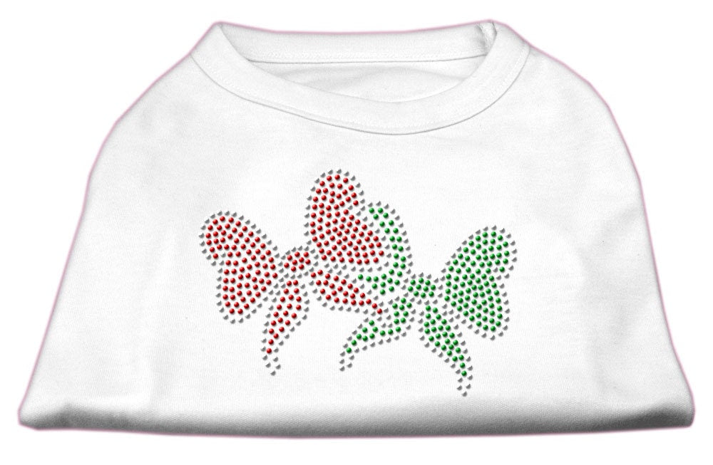 Christmas Pet Dog & Cat Shirt Rhinestone, "Christmas Bows"