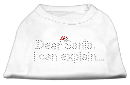 Christmas Pet Dog & Cat Shirt Rhinestone, "Dear Santa, I Can Explain"