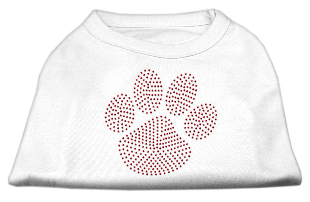 Pet Dog & Cat Shirt Rhinestone, "Red Paw"