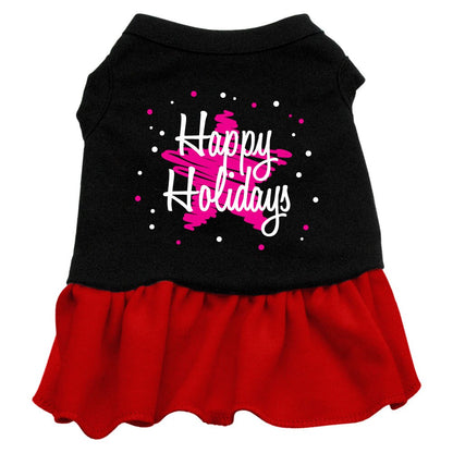 Christmas Pet Dress "Scribble Happy Holidays"