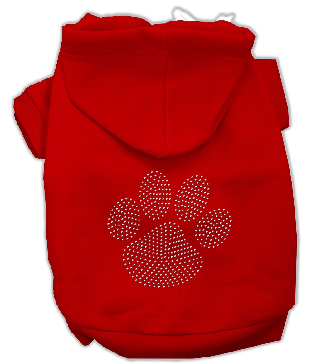 Sudadera con capucha para mascotas, perros y gatos con diamantes de imitación, "Clear Paw"