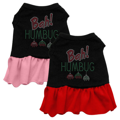 Christmas Pet Dog & Cat Dress Rhinestone, "Bah Humbug"