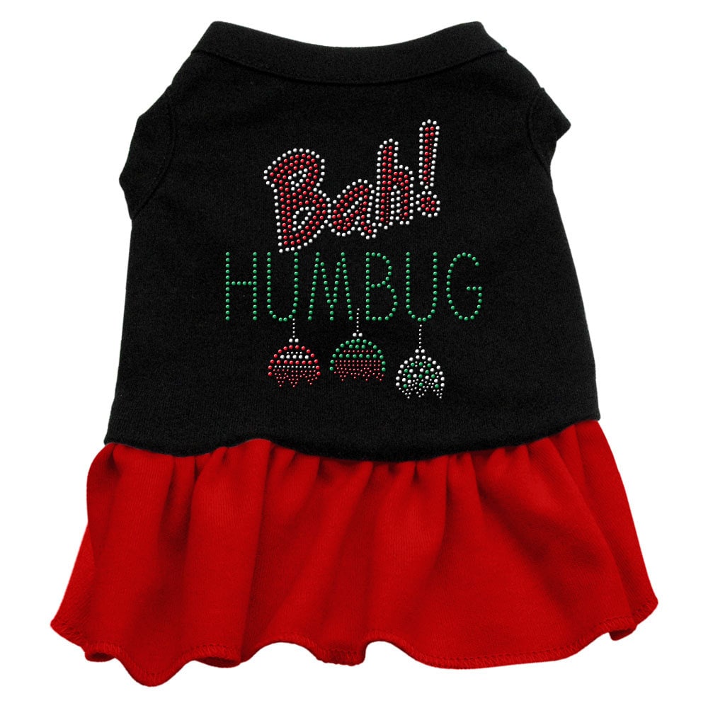 Christmas Pet Dog & Cat Dress Rhinestone, "Bah Humbug"